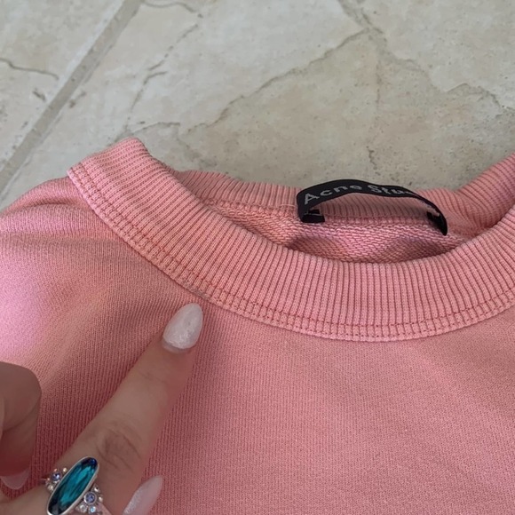 Acne Studios Size XS Fairview Face Paw Emoticon Pink Sweater - Picture 13 of 13